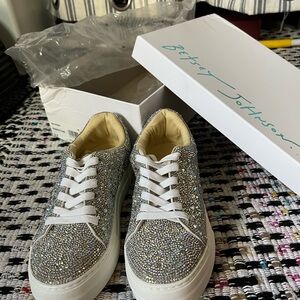 Betsey Johnson Sidny Rhinestone Sparkling Sneakers Size 6.5